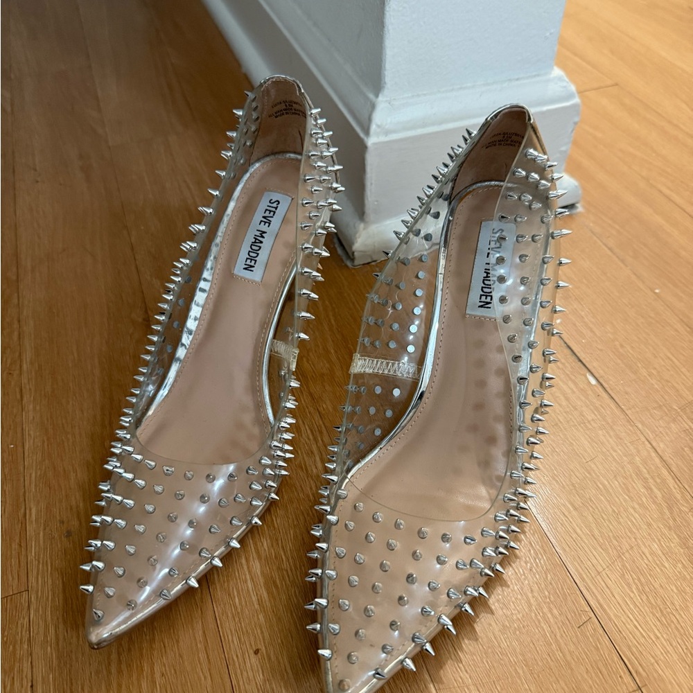Steve Madden Silver Studded Heels